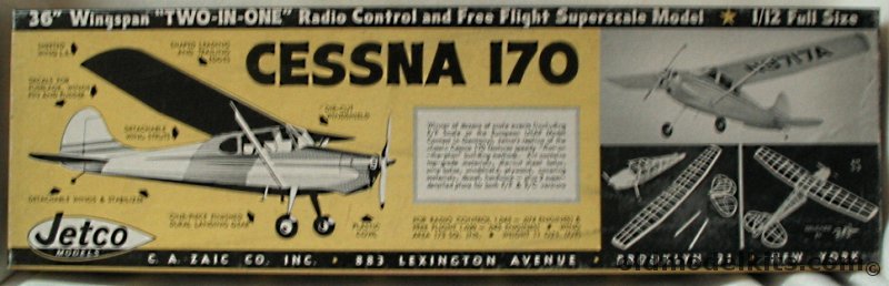 Jetco 1/12 Cessna 170 R/C - 36 inch Wingspan, S5 plastic model kit